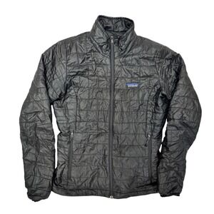 Patagonia Womens Nano Puff Jacket Black Full Zip Insulated Puffer Size Small
